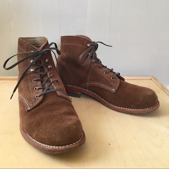 wolverine 1000 mile brown and gold suede lace up boots - size US 7.5 - Picture 2 of 10